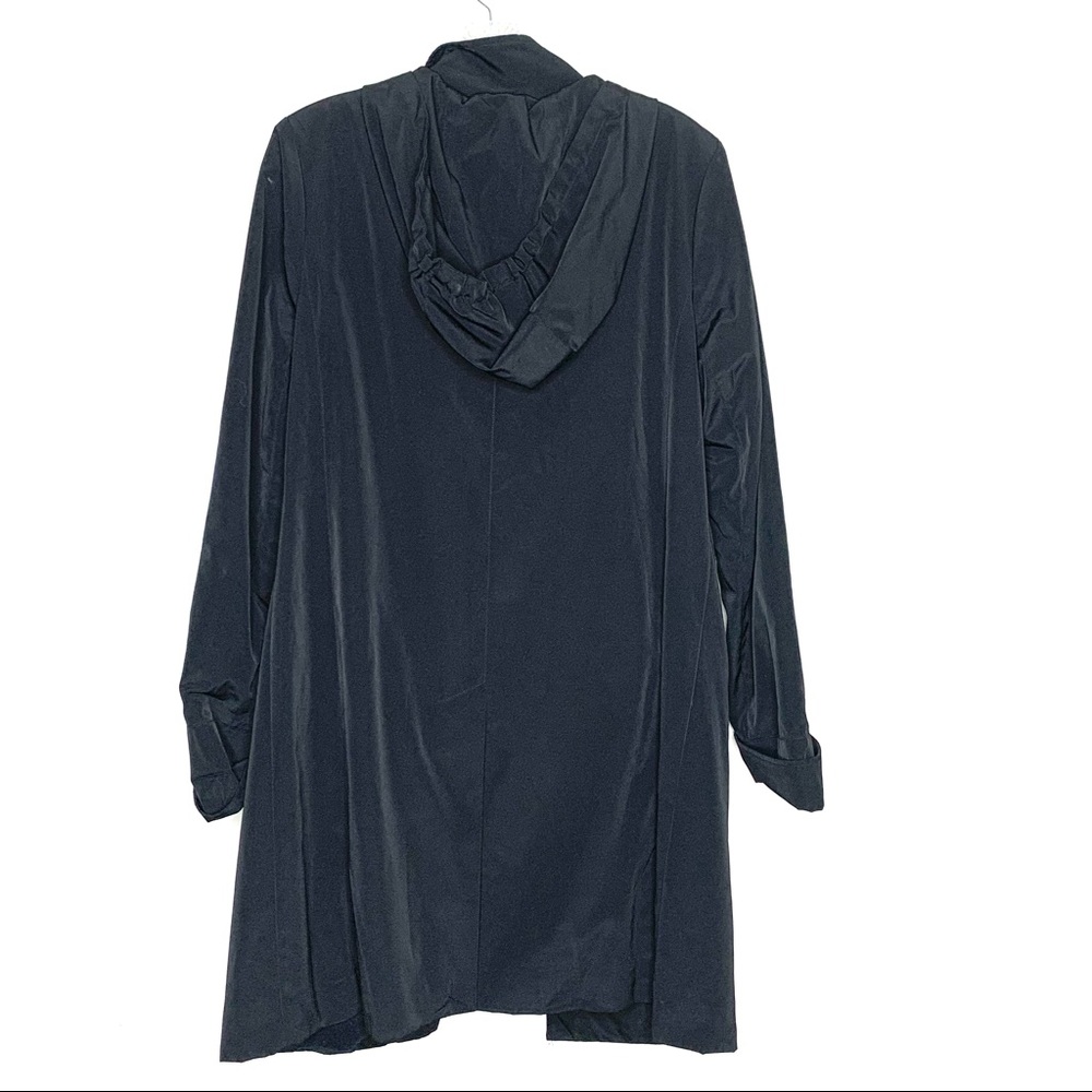 London Fog Women Black Layered Trench Coat with Hood Size Small - Picture 6 of 9